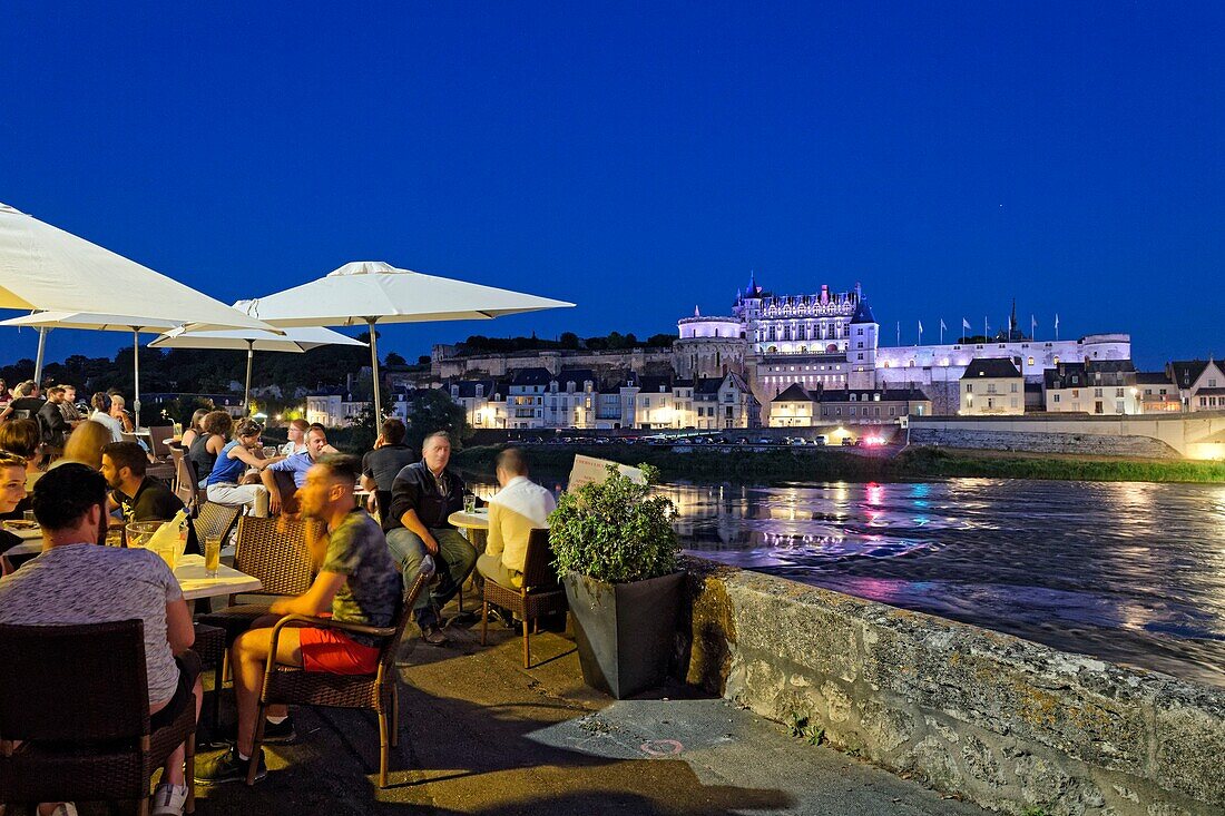 Frankreich, Indre et Loire, Loire-Tal, von der UNESCO zum Weltkulturerbe erklärt, die Loire-Kais und das Schloss von Amboise