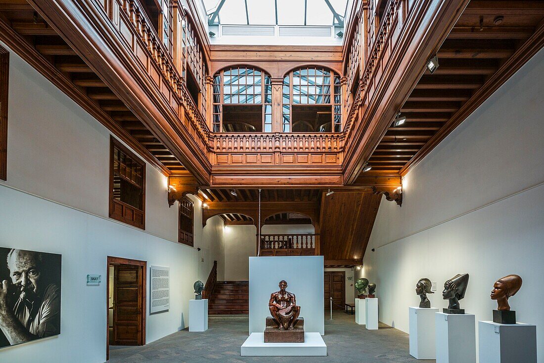 Spain, Canary Islands, La Palma Island, Santa Cruz de la Palma, Ayuntamiento, Town Hall, art gallery, interior