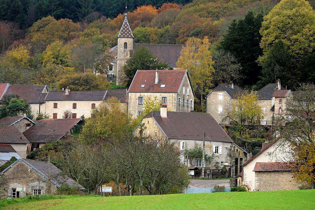 France, Haute Saone, La Roche Morey, village of Suaucourt, autumn