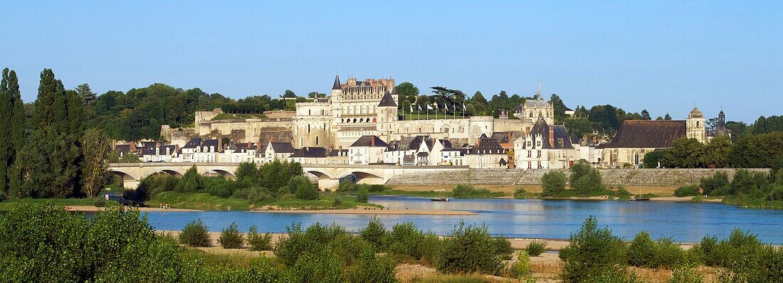 Frankreich, Indre et Loire, Loire-Tal, von der UNESCO zum Weltkulturerbe erklärt, die Loire-Kais und das Schloss von Amboise