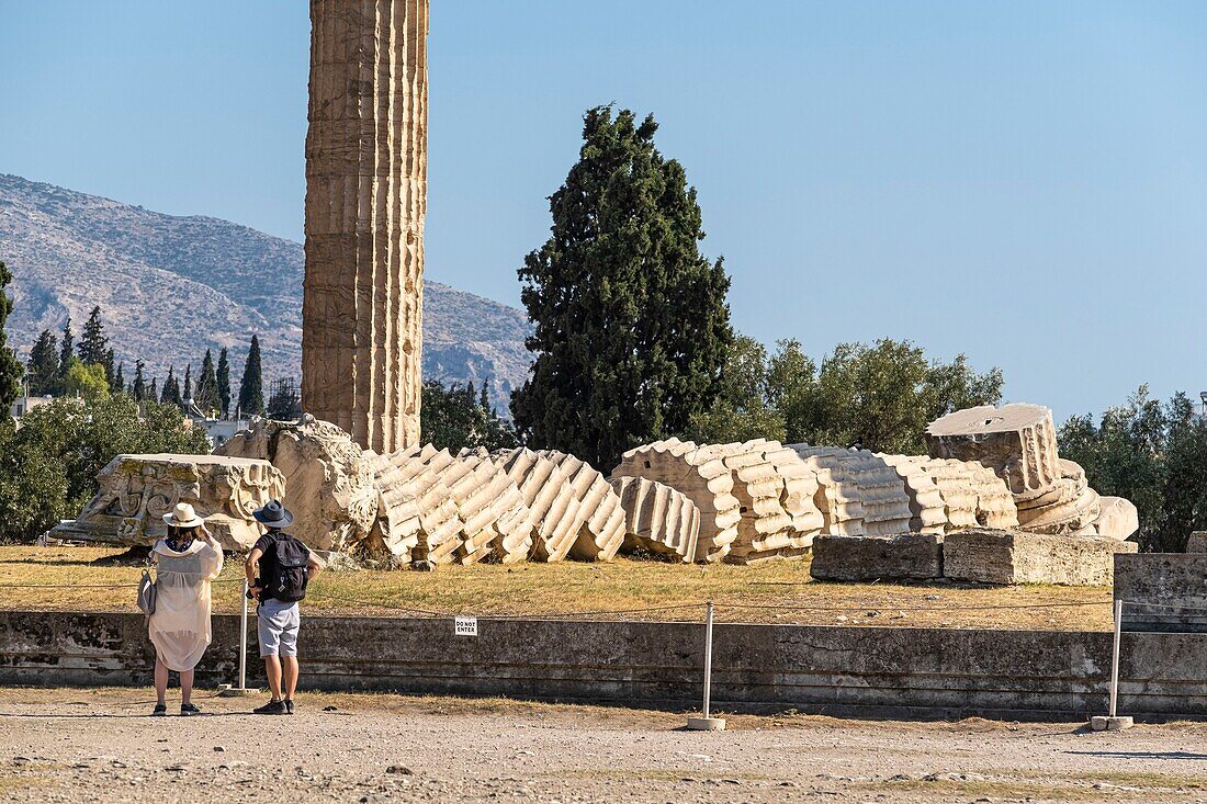 Griechenland, Athen, Olympieion oder Tempel des olympischen Zeus