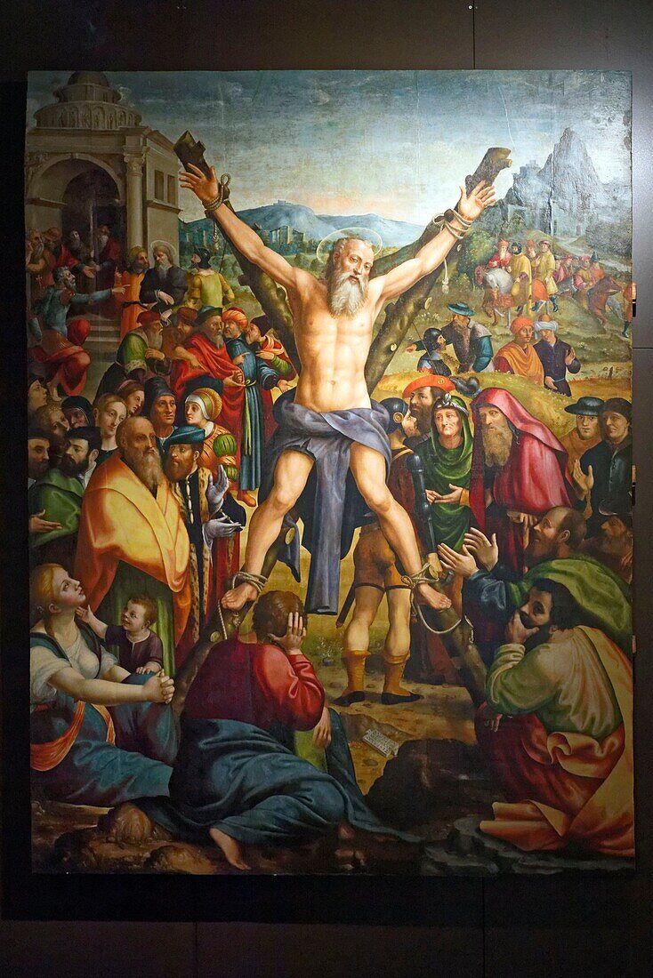 Italy, Liguria, Genoa, Museo Diocesano (Diocesan museum) in the cloister of the canons, Martyrdom of Saint Andrew by Antonio Semino, Teramo Piaggio