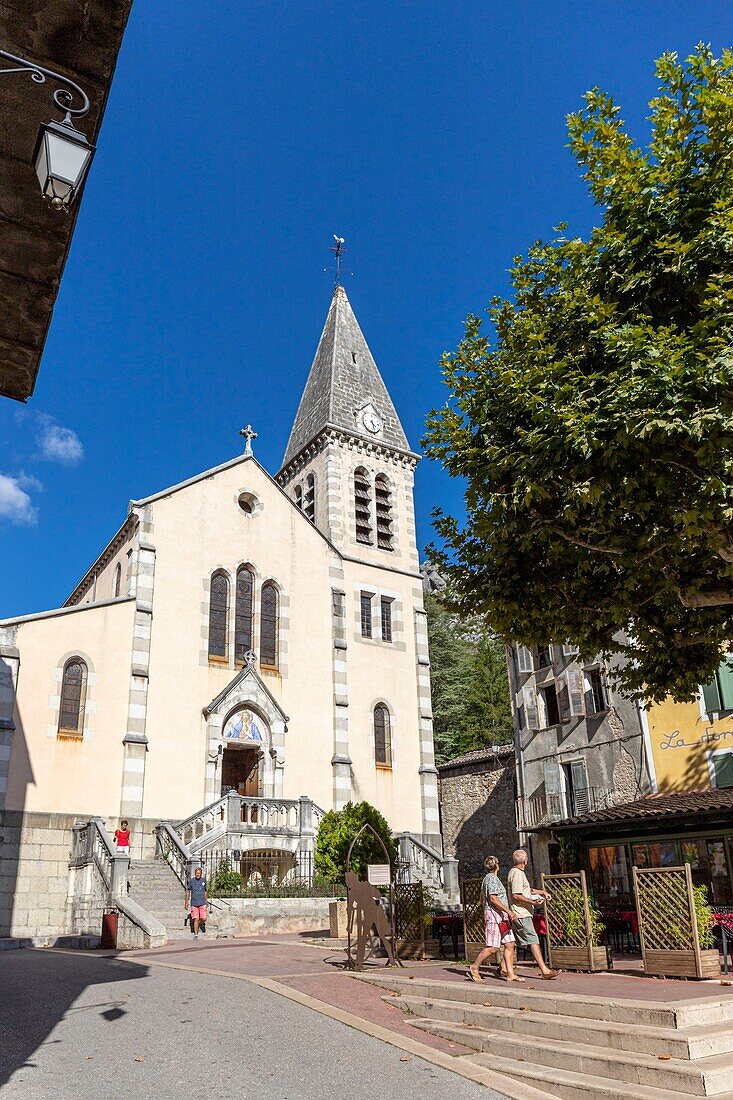 Frankreich, Alpes-de-Haute-Provence, Regionaler Naturpark Verdon, Castellane, die Kirche des Heiligen Herzens