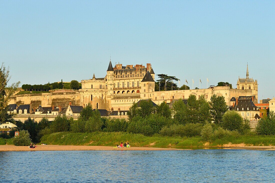 Frankreich, Indre et Loire, Loire-Tal, das von der UNESCO zum Weltkulturerbe erklärt wurde, die Loire-Kais und das Schloss von Amboise