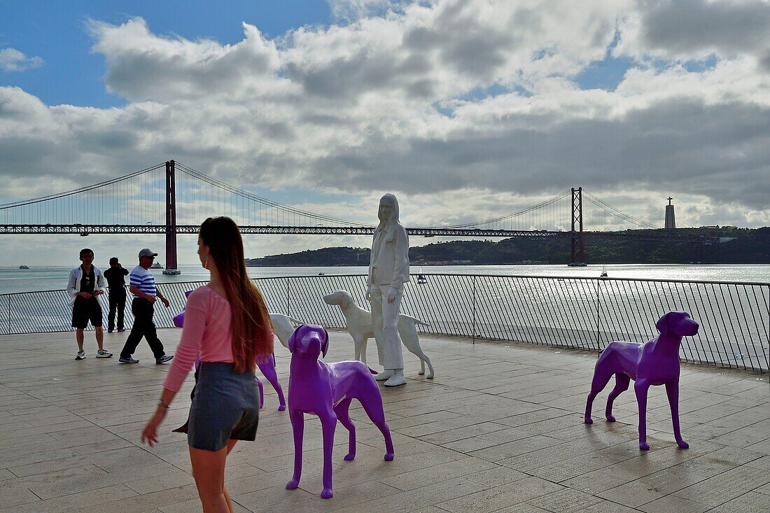 Portugal, Lisbon, Belém district, MAAT (Art, Architecture and Technology Museum) (2016), Romy and the Dogs, Xavier Veilhan (2019)