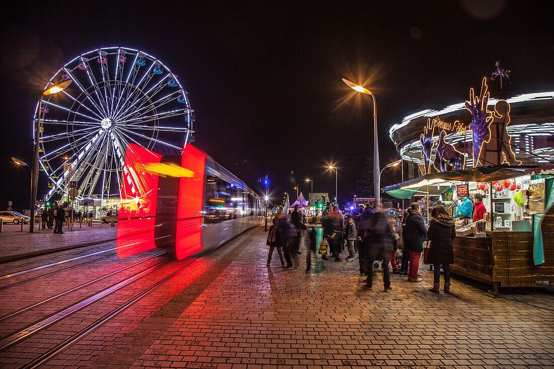 Frankreich, Indre et Loire, Loire-Tal, das von der UNESCO zum Weltkulturerbe erklärt wurde, Tours, Weihnachtsdekoration, weihnachtliche Atmosphäre