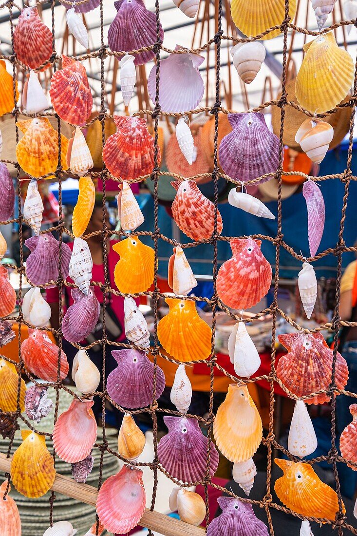 Mauritius, Rodrigues island, Port-Mathurin, saturday market, local handicraft