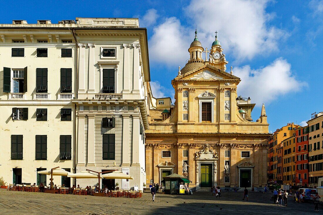 Italy, Liguria, Genoa, Piazza Matteotti, Palazzo Ducale, Chiesa Del Gesu church