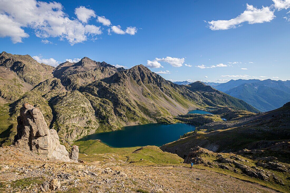 France, Alpes-Maritimes, Mercantour National Park, the rosary of the Vens lakes and the great lake superior (2325m)