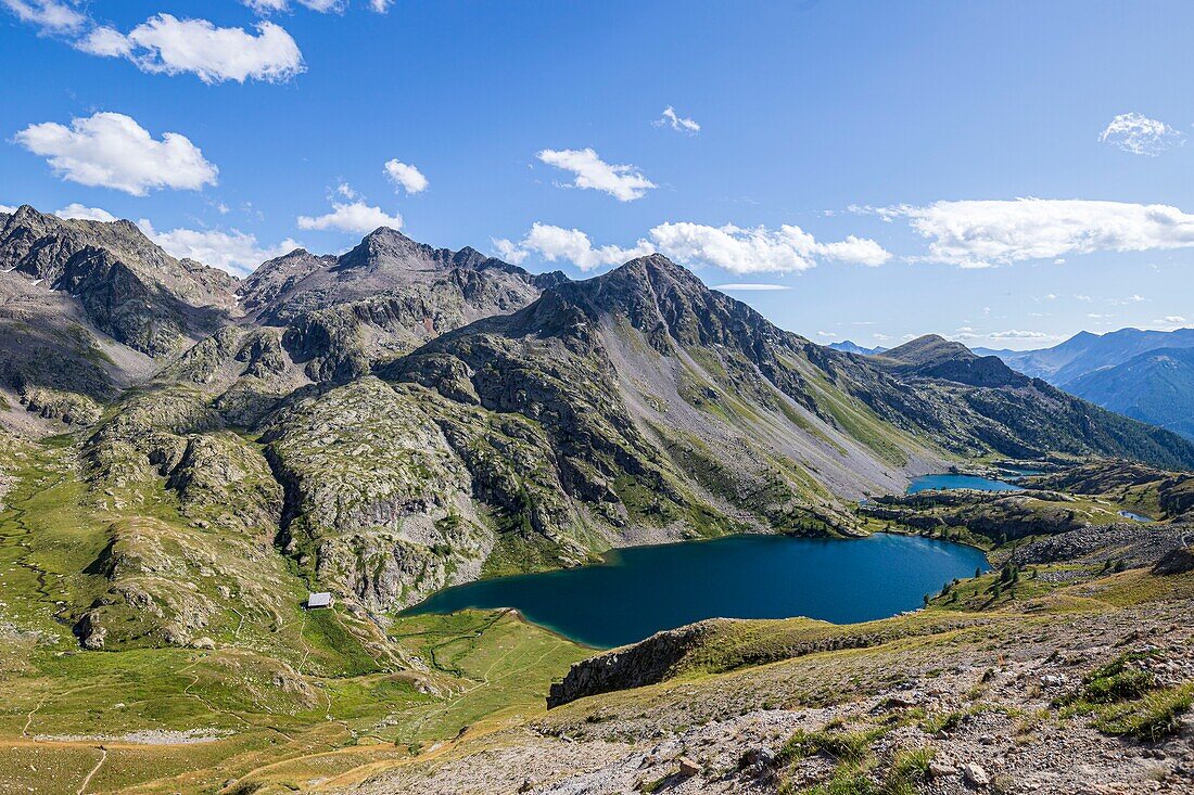 France, Alpes-Maritimes, Mercantour National Park, the rosary of the Vens lakes and the great lake superior (2325m)