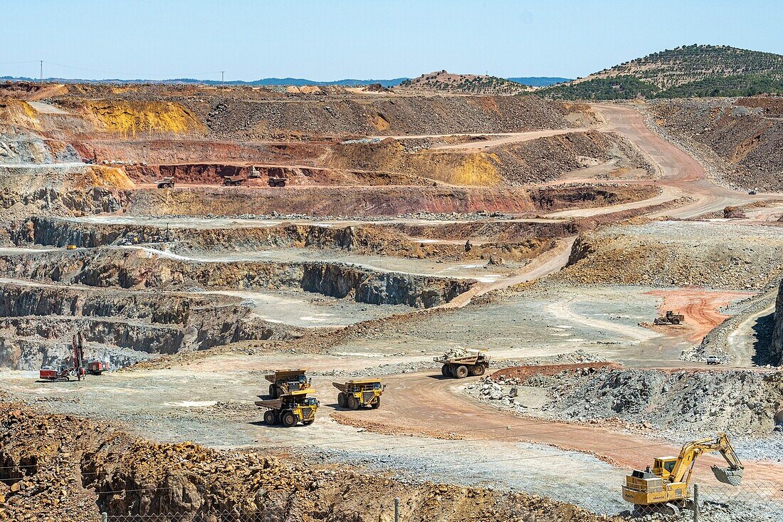 Spanien, Andalusien, Provinz Huelva, Minas de Rio Tinto aus einer Drohne