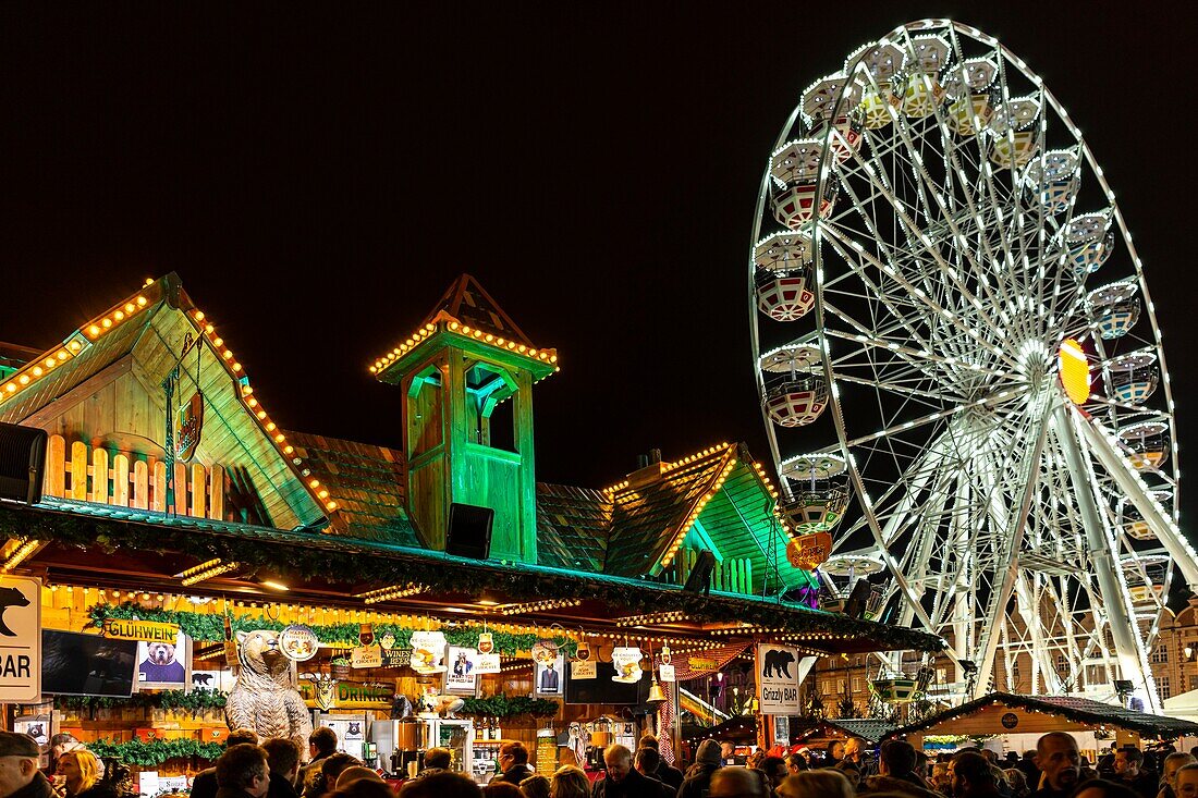 France, Pas-de-Calais (62), Arras, the Christmas market on the Grand'Place is considered one of the most beautiful in the North of France