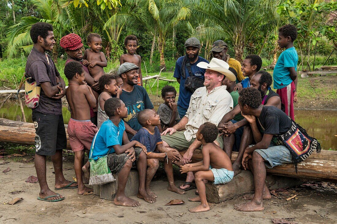 Papua New Guinea, East Sepik Province, Sepik River Region, Angoram District, Samban Village, US Missionary Jesse Pryor