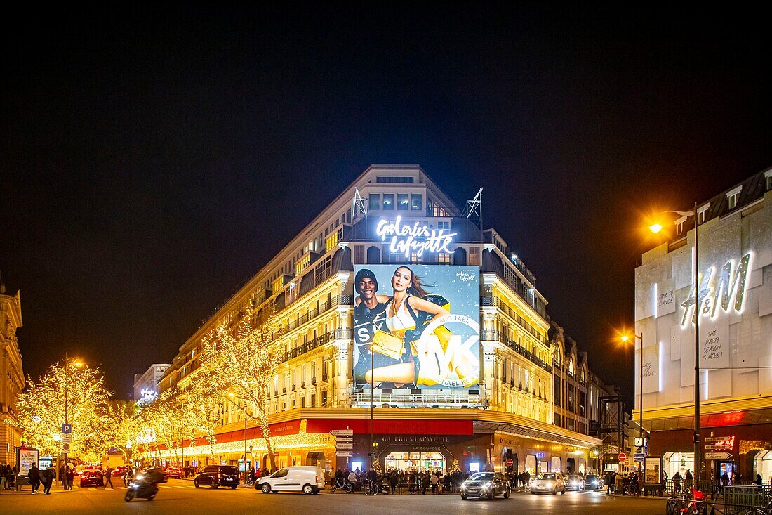 Frankreich, Paris, das Kaufhaus Galeries Lafayette zur Weihnachtszeit