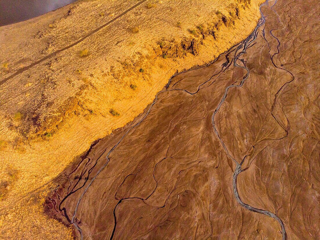 Kenya, lake Magadi, Rift valley, little Magadi aerial view