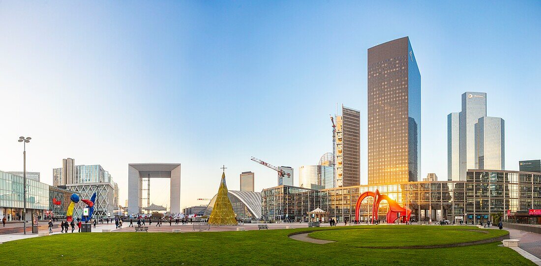 France, Hauts de Seine, La Defense, business district, The Red Spider by Alexander Calder