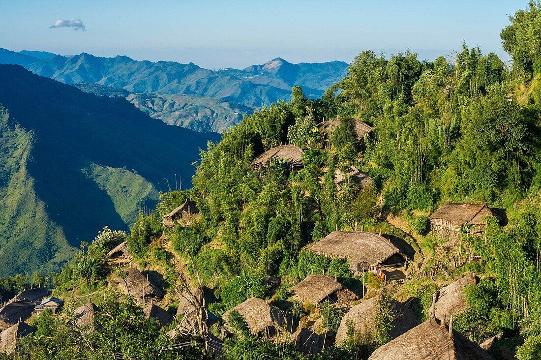 India, Arunachal Pradesh, Wakka, village of the Wancho naga tribe