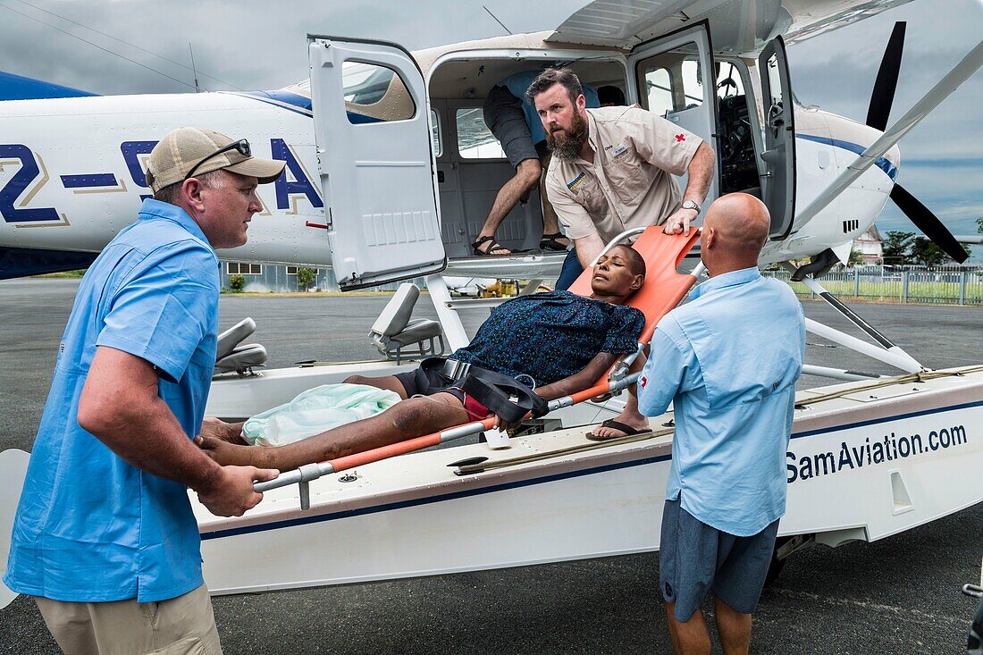 Papua New Guinea, East Sepik Province, Sepik River Region, Boram Airport, Missionary Team Samaritan Aviation Evacuates Pregnant Woman from Sepik River Region Following Delivery of Polio Vaccines eradication of the epidemic in 2019.