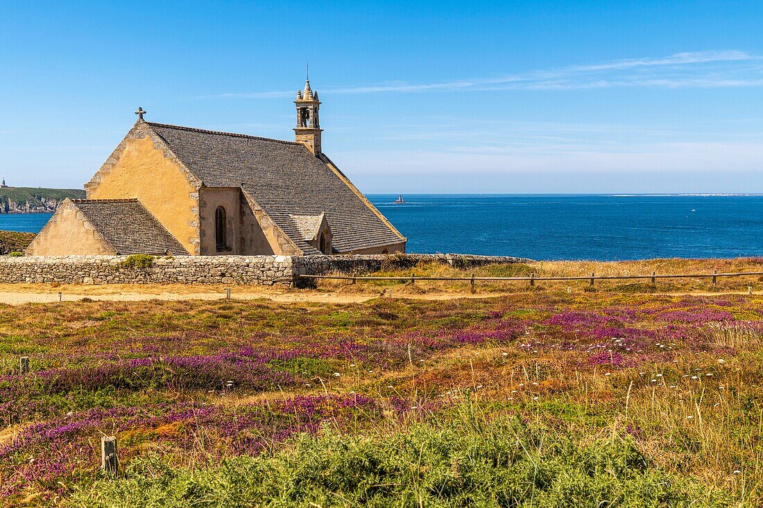 Frankreich, Finistère (29), Cornouaille, Cléden-Cap-Sizun, Pointe du Van, Diese felsige Landzunge westlich von Cap Sizun schließt den Norden der Baie des Trépassés ab, die im Süden von der Pointe du Raz begrenzt wird