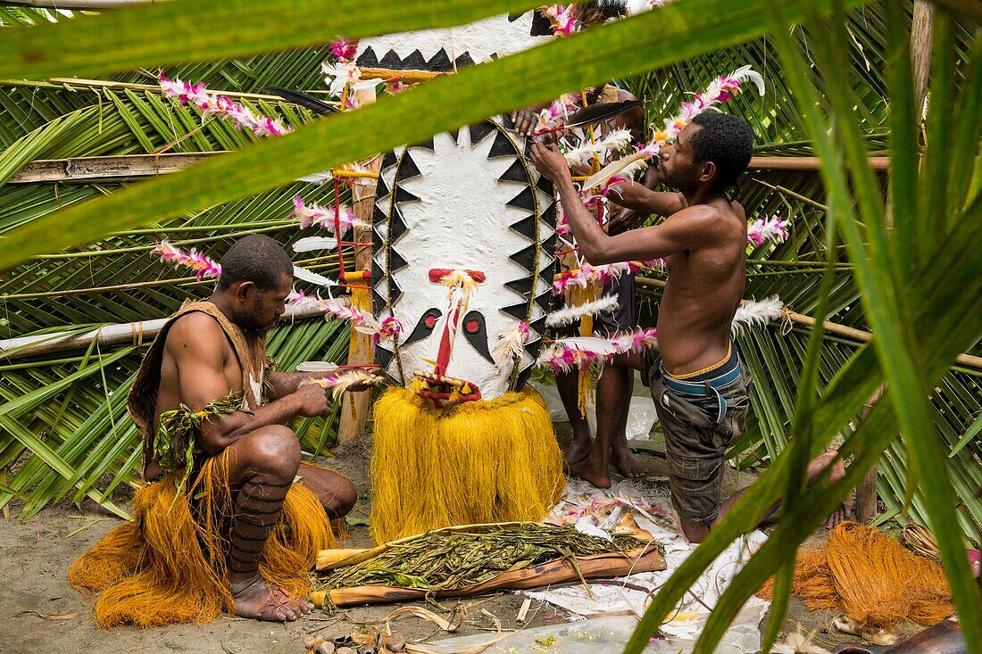 Papua New Guinea, Gulf Province, Toare Village, traditional festival called sing-sing, Lesao Mask from Pukari village