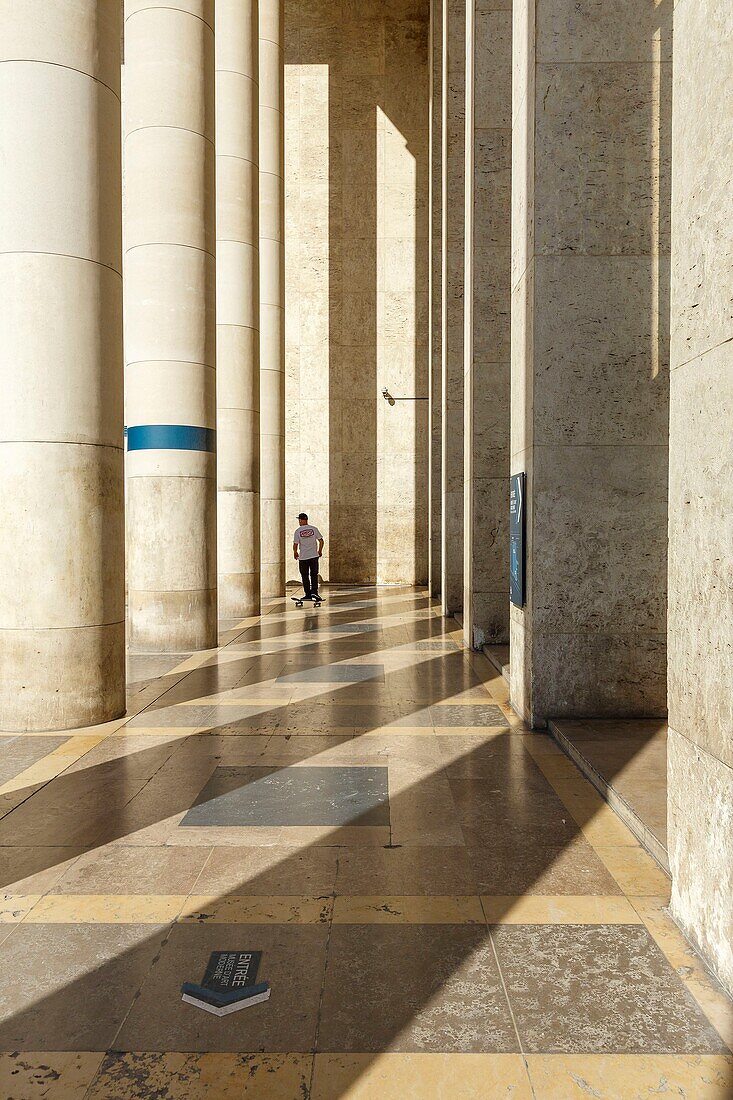 France, Paris, the Palais des Musees d'Art Moderne (The palace of the museums of modern arts named Palais de Tokyo (Tokyo palace) in Art Deco style