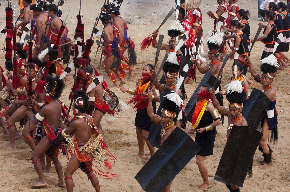 India, Nagaland, Kisima, naga Hornbill festival, battle parody