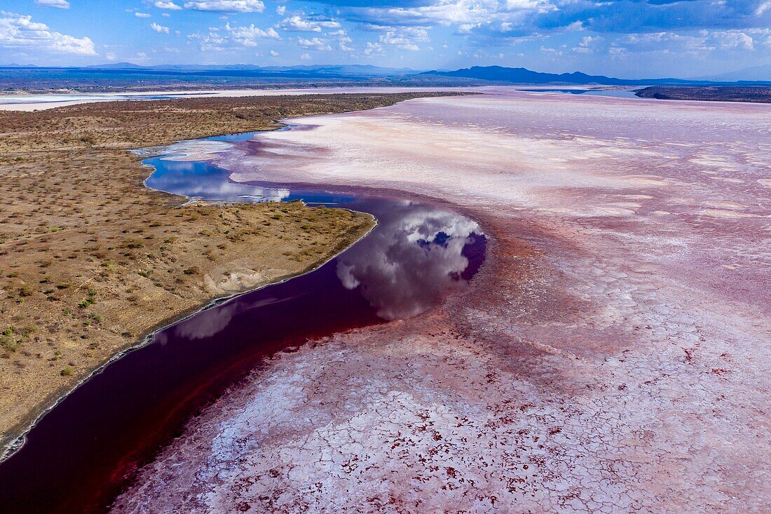 Kenia,Magadi-See,Rift Valley,Soda (Luftaufnahme)