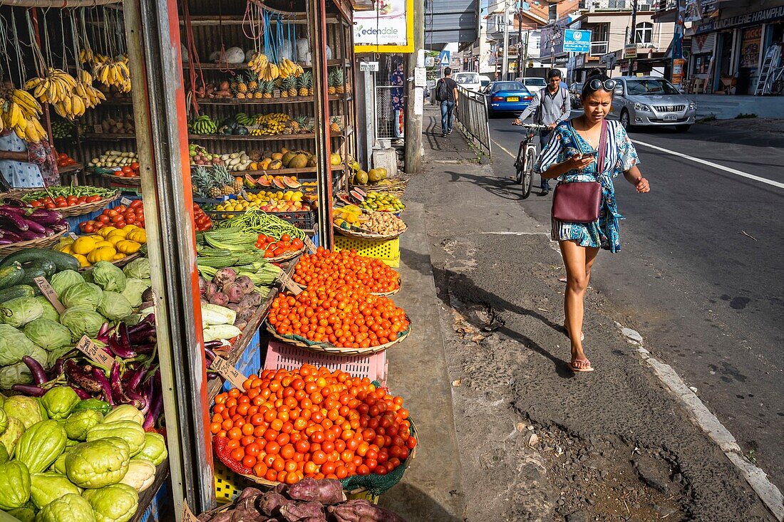 Mauritius,Bezirk Rivière du Rempart,Goodlands,Obst- und Gemüseladen