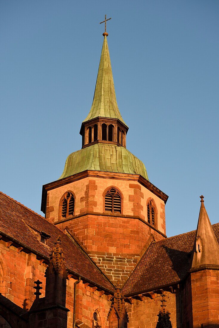 France, Bas Rhin, Selestat, Saint Georges church dated 13th-15th centuries, south side facade, cross tower