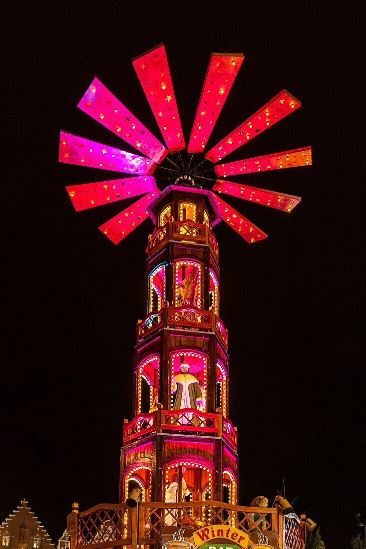 France, Pas-de-Calais (62), Arras, the Christmas market on the Grand'Place is considered one of the most beautiful in the North of France