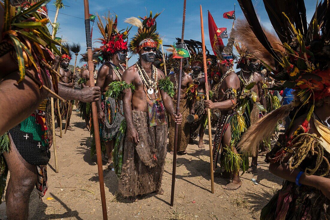 Papua-Neuguinea,Bezirk National Capitale,Port Moresby,Jack Pidik Park,Unabhängigkeitsfest,das jedes Jahr Mitte September stattfindet,Tänzer aus der Provinz Simbu