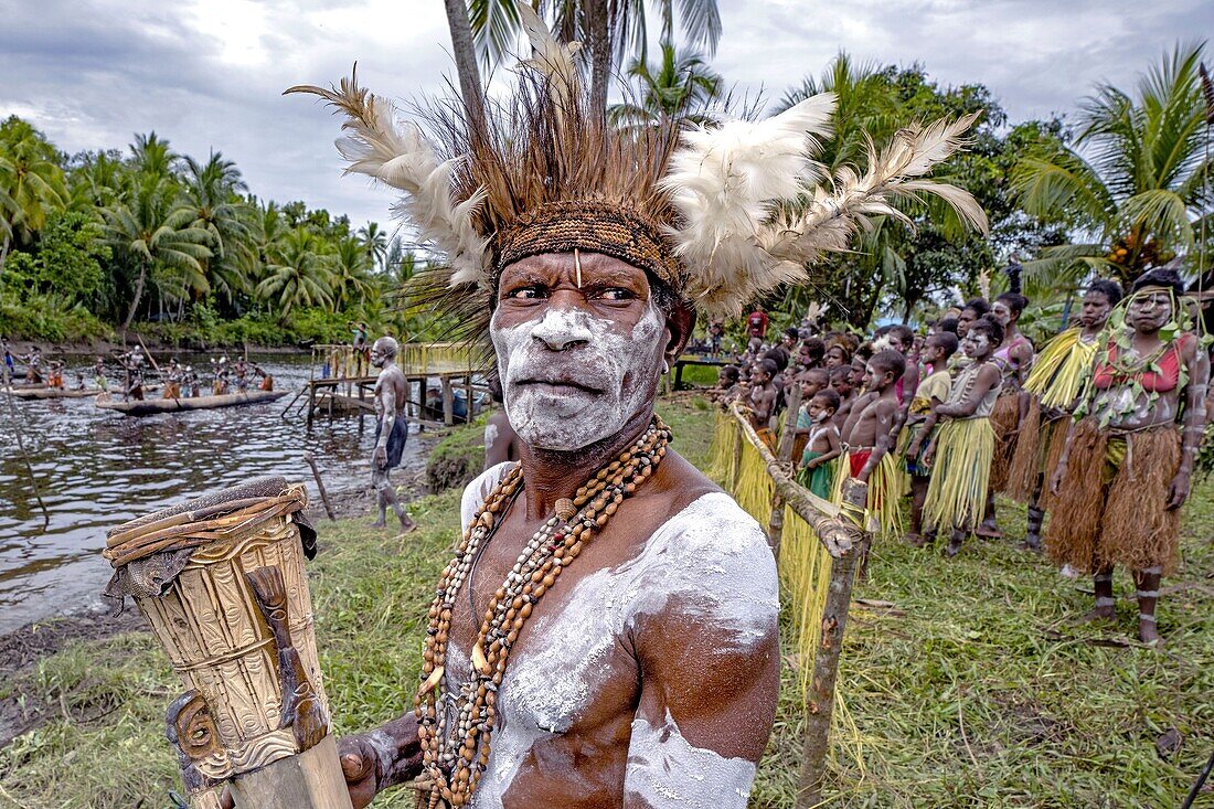 Indonesien,Papua,Bezirk Asmat,Dorf Per,Stabzeremonie