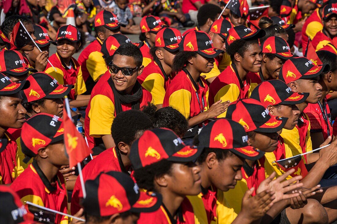 Papua-Neuguinea,Distrikt National Capitale,Port Moresby,Distrikt Waigani,Independence Hill,Feier zum Unabhängigkeitstag,der jedes Jahr am 16. September begangen wird,Spaziergang der Studenten