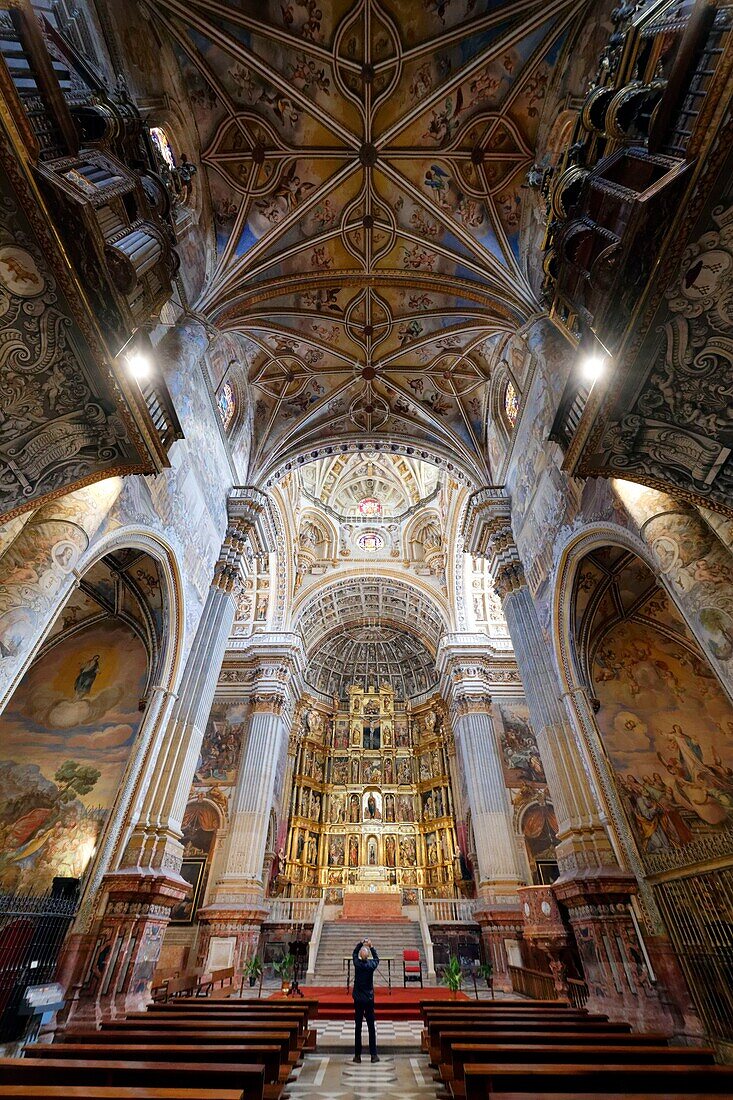 Spanien,Andalusien,Granada,Kloster San Geronimo,die Kirche,Altarbild (Retabel)