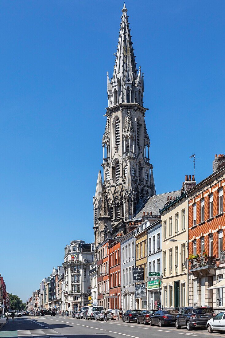 France, Nord, Lille, Rue Nationale, Church of the Sacred Heart