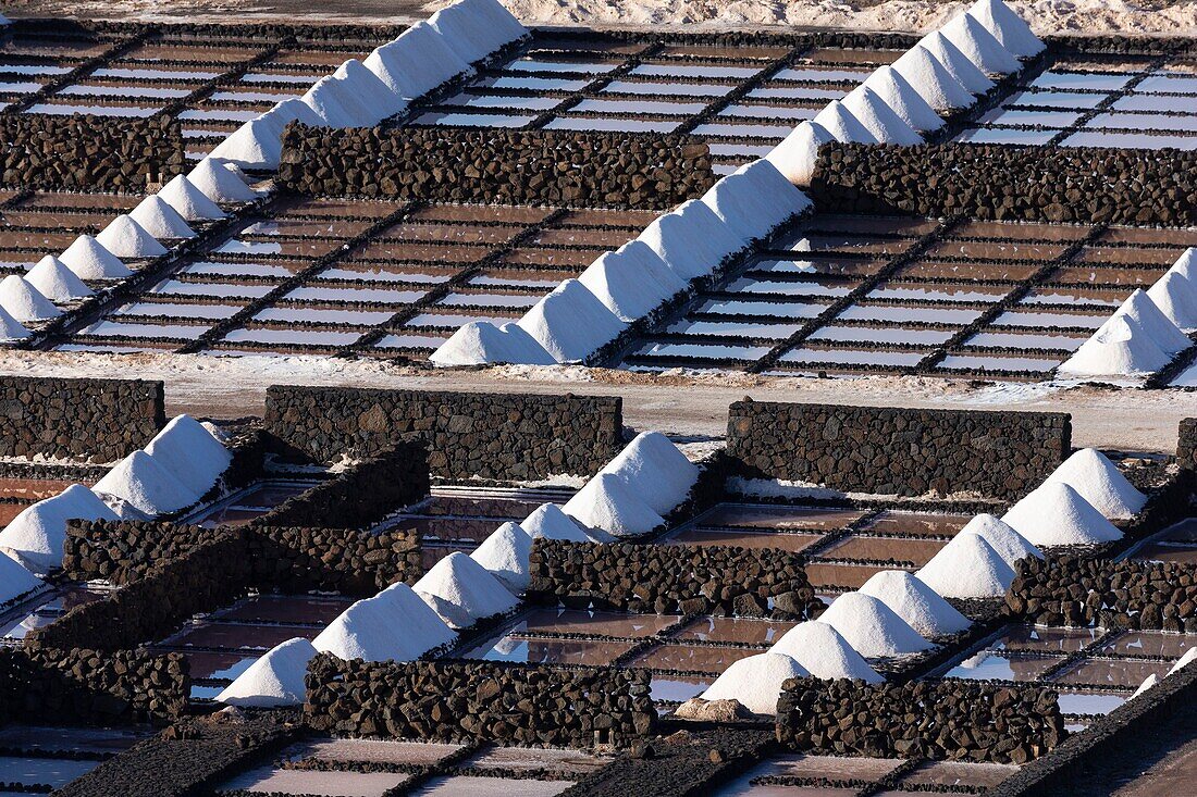 Spain, Canary Islands, Lanzarote Island, South-West Coast, las salinas de Janubio (salines de Janubio)