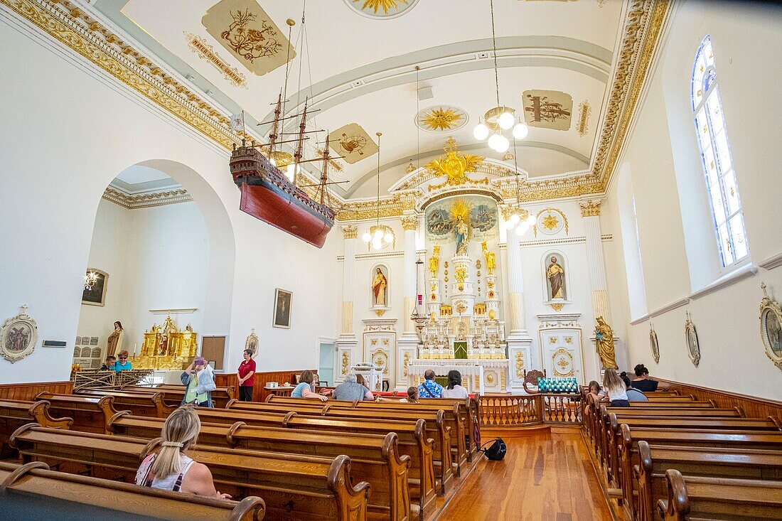 Canada, Quebec province, Quebec City, Old Quebec City World Heritage Site, Lower Town, Place Royale, Notre Dame des Victoires church