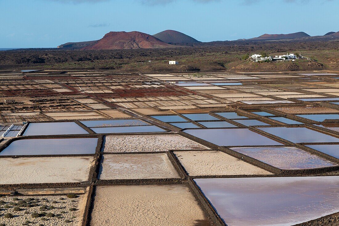 Spain, Canary Islands, Lanzarote Island, South-West Coast, las salinas de Janubio (salines de Janubio)