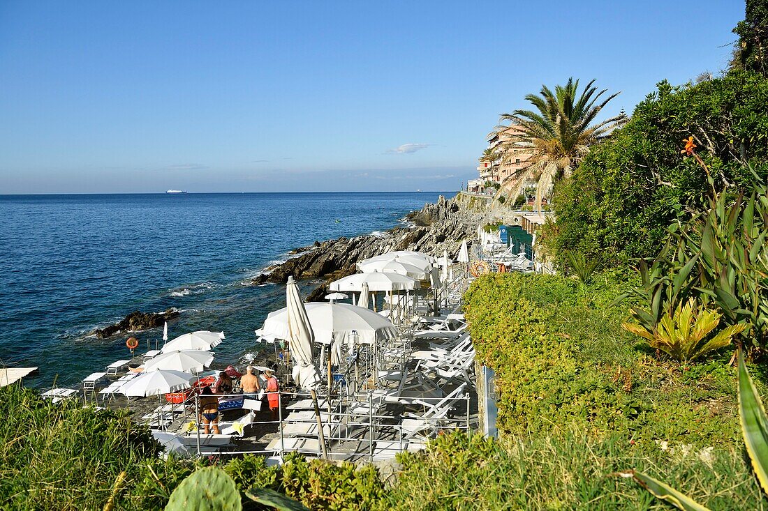 Italien,Ligurien,Genua,Nervi,die Küstenpromenade,die Passeggiata Anita Garibaldi,Bagni Medusa