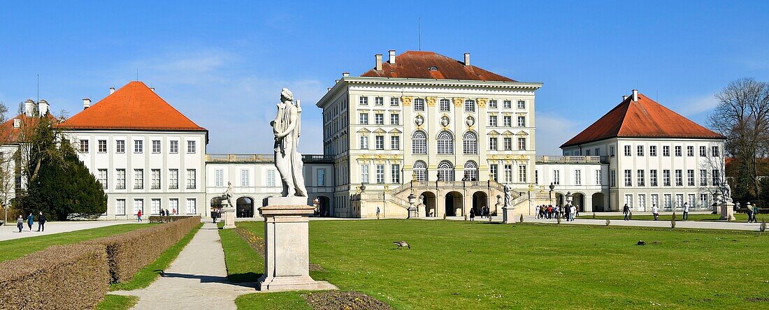 Germany, Bavaria, Munich, Nymphenburg Castle of Baroque Style, the former residence of the princes-electors and kings of Bavaria