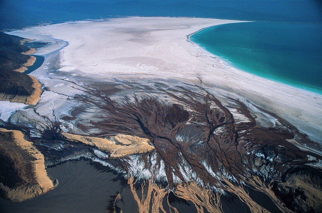 Dschibuti,Assal-See,Der Assal-See aus der Vogelperspektive (Luftaufnahme)