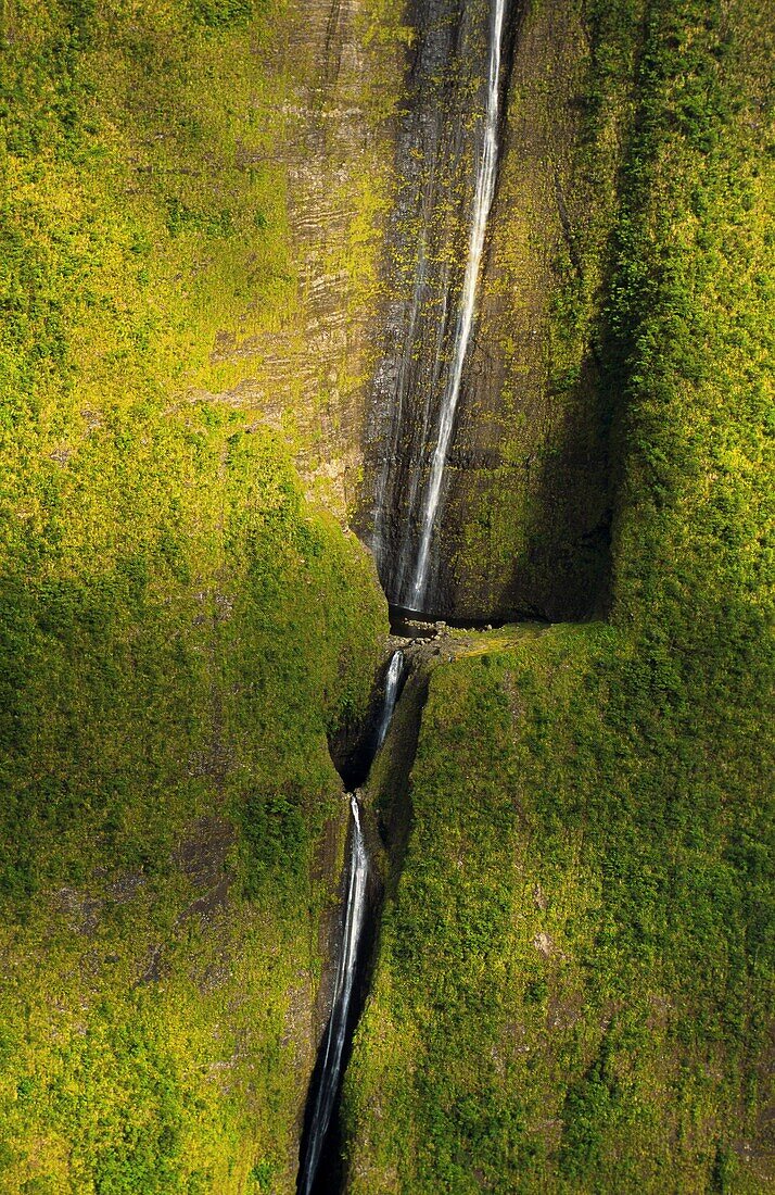 France, Reunion Island, Canyons, Basin suspended in the White Gully