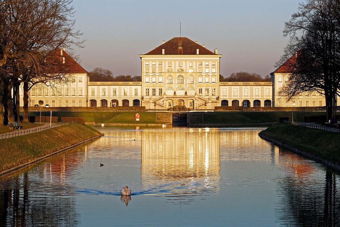 Germany, Bavaria, Munich, Nymphenburg Castle of Baroque Style, the former residence of the princes-electors and kings of Bavaria