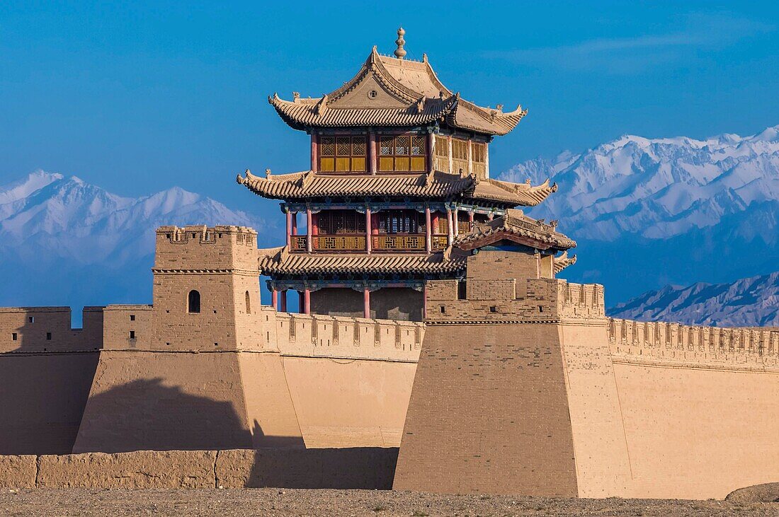 China, Gansu province, Jiayuguan, fortress of the silk Road, founded in 1372 under the Ming dynasty and registered World Heritage by UNESCO