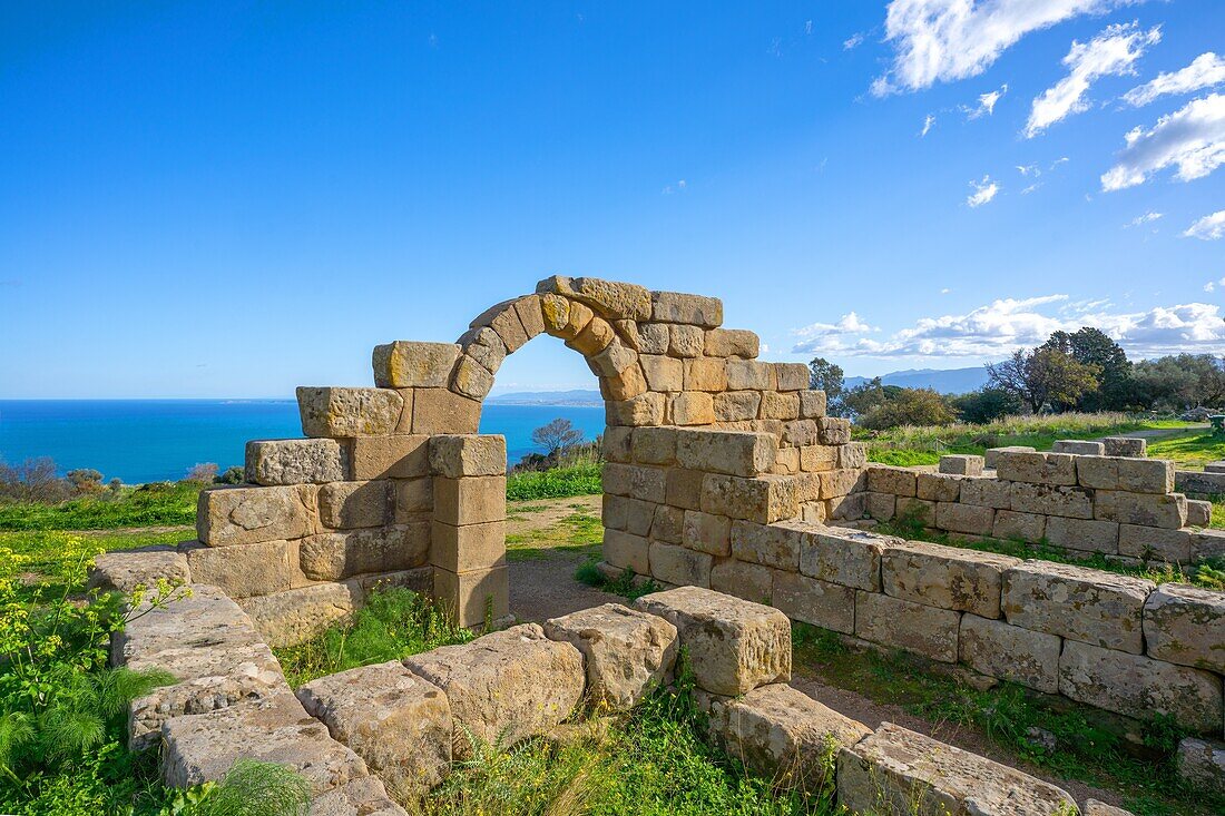 Greek Theatre, Archaeological area of Tindari, Tindari, Patti, Messina, Sicily, Italy, Mediterranean, Europe