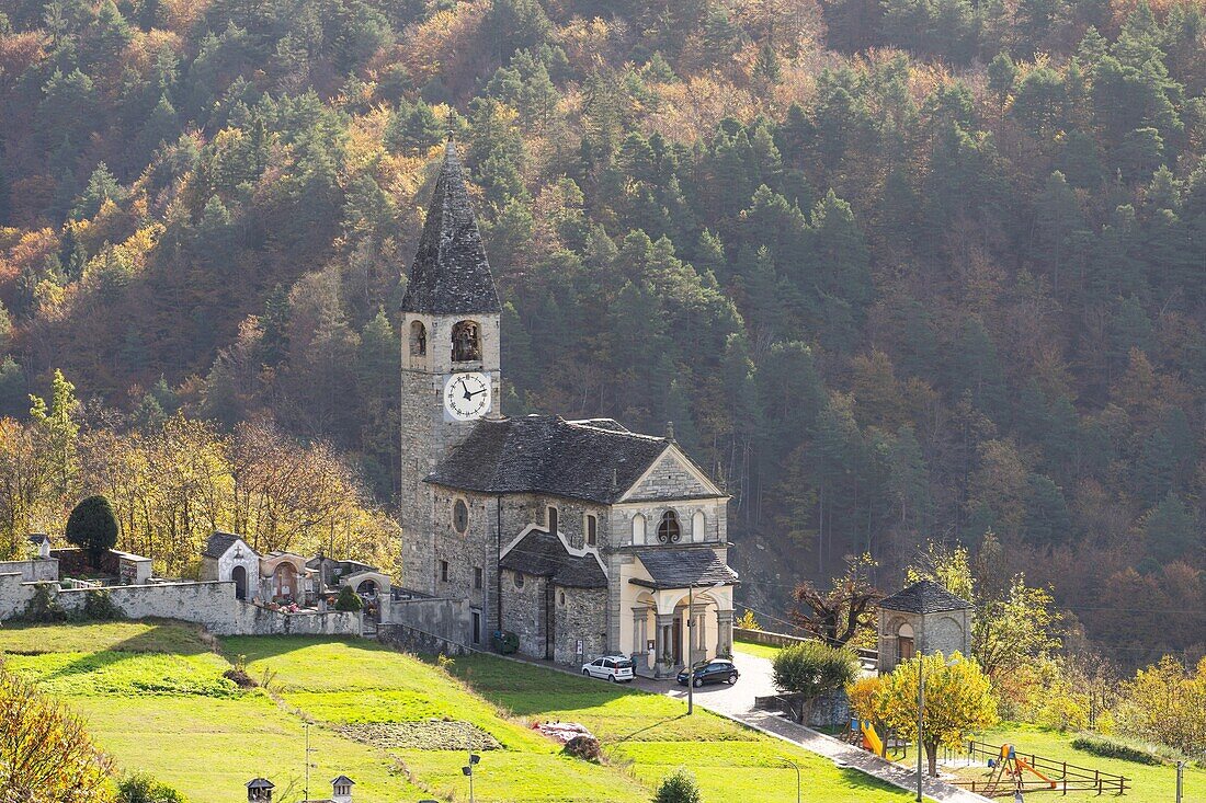 Church of Sant'Ambrogio, Coimo, Valle Vigezzo, Val d'Ossola, Verbania, Piedmont, Italy, Europe