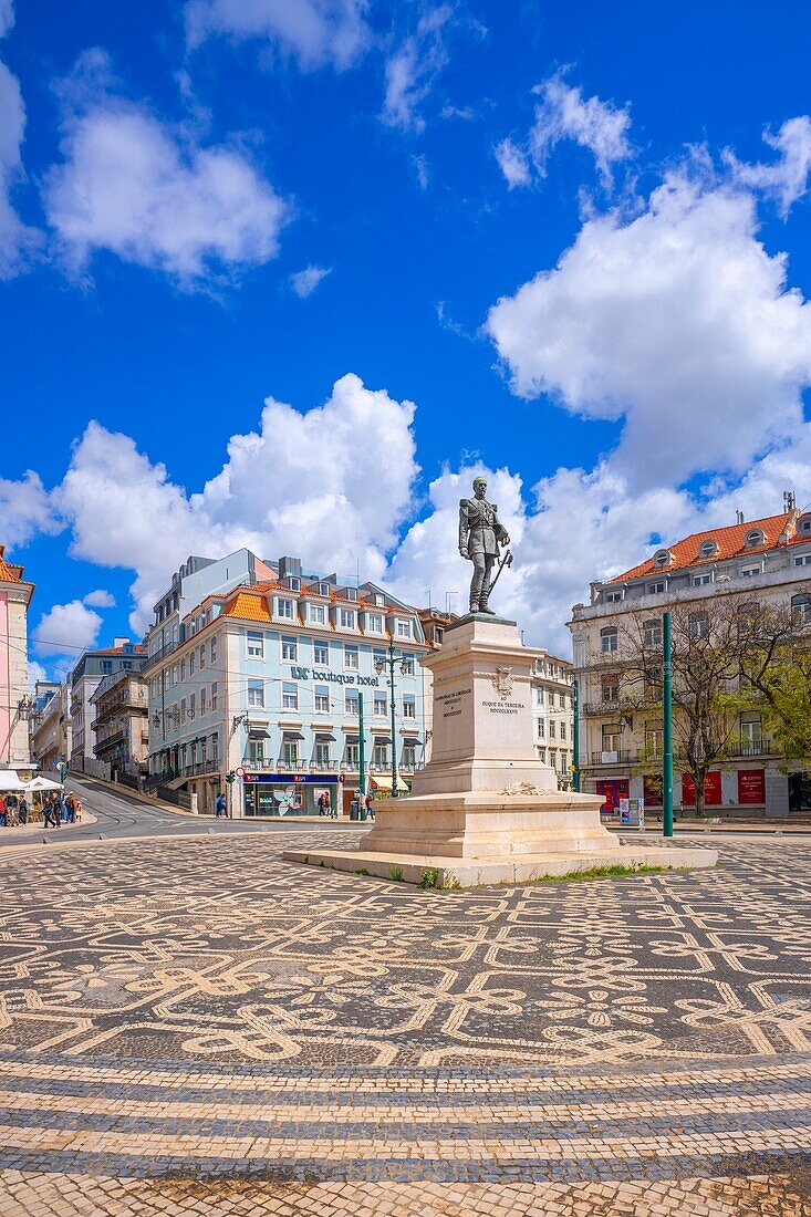 Cais do Sodre, ex-hotel Braganca and Rua do Alecrim, Lisbon, Portugal, Europe