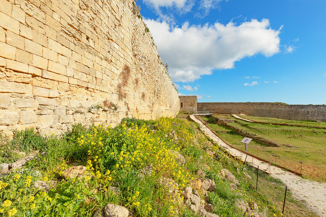 Lombardia Castle interior walls, Enna, Sicily, Italy, Mediterranean, Europe