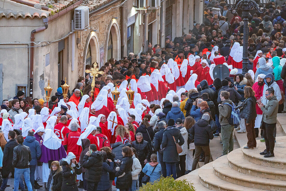 Good Friday procession, Enna, Sicily, Italy, Mediterranean, Europe