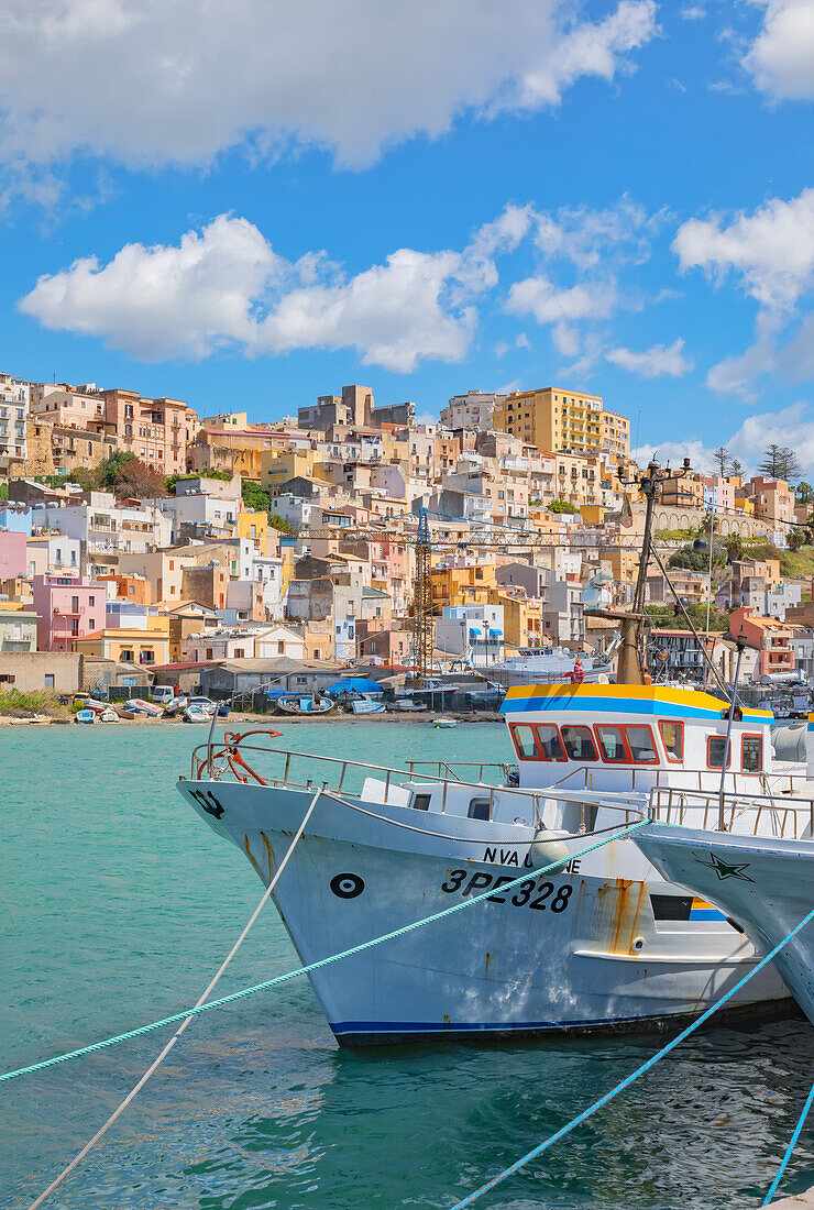 Sciacca harbour, Sciacca, Agrigento district, Sicily, Italy, Mediterranean, Europe